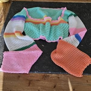 Shein crochet cropped sweater